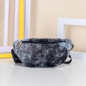 💙 Women’s Tie Dye Faux Fur Single Pocket Adjustable Strap Fanny Pack
